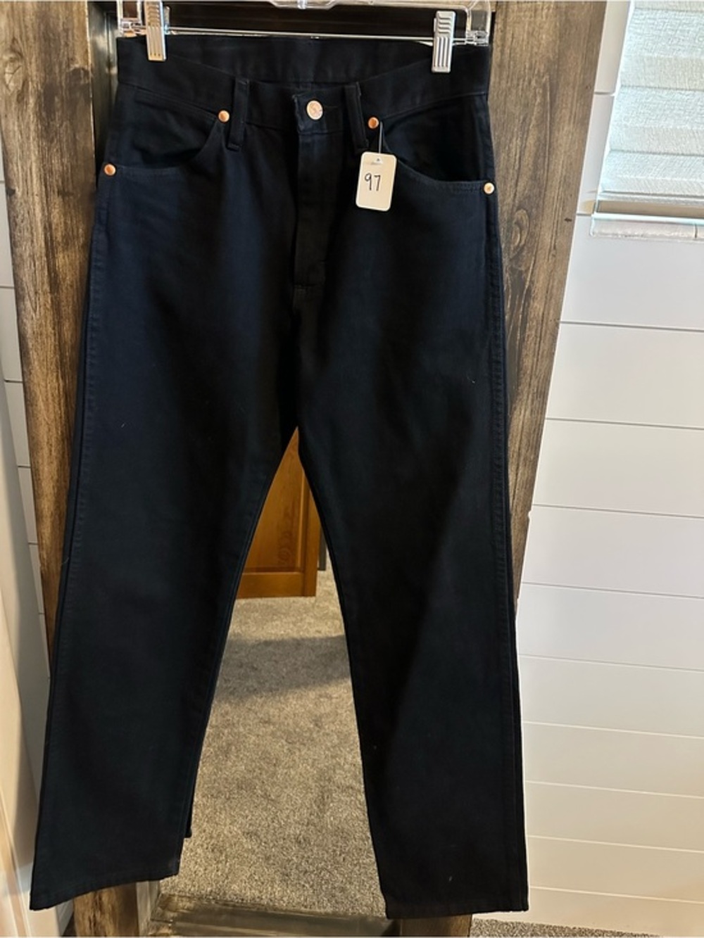 Wrangler Womens 26x30 Black High Rise Straight Leg Jeans 13MWZWK Western USA
